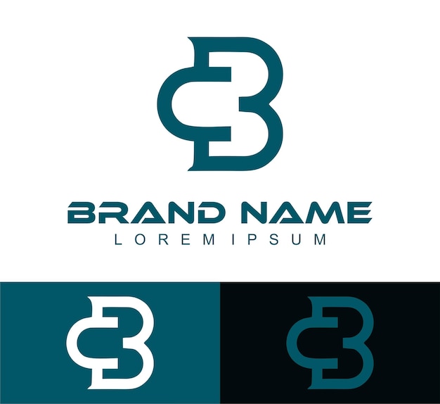 Plantilla de diseño de logotipo de letra c y b