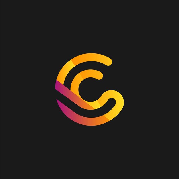Plantilla de diseño de logotipo de letra C inicial Elementos de diseño de icono de logotipo de letra C