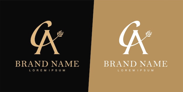 Plantilla de diseño de logotipo de letra C y A logotipo de boda logotipo de tipografía