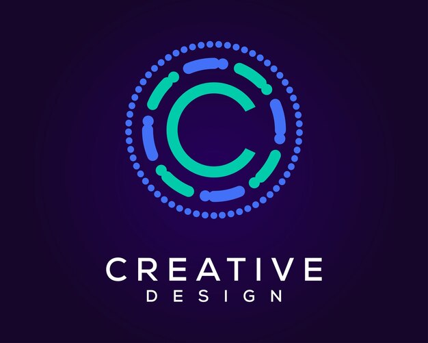 plantilla de diseño del logotipo de la letra c simple vectorial
