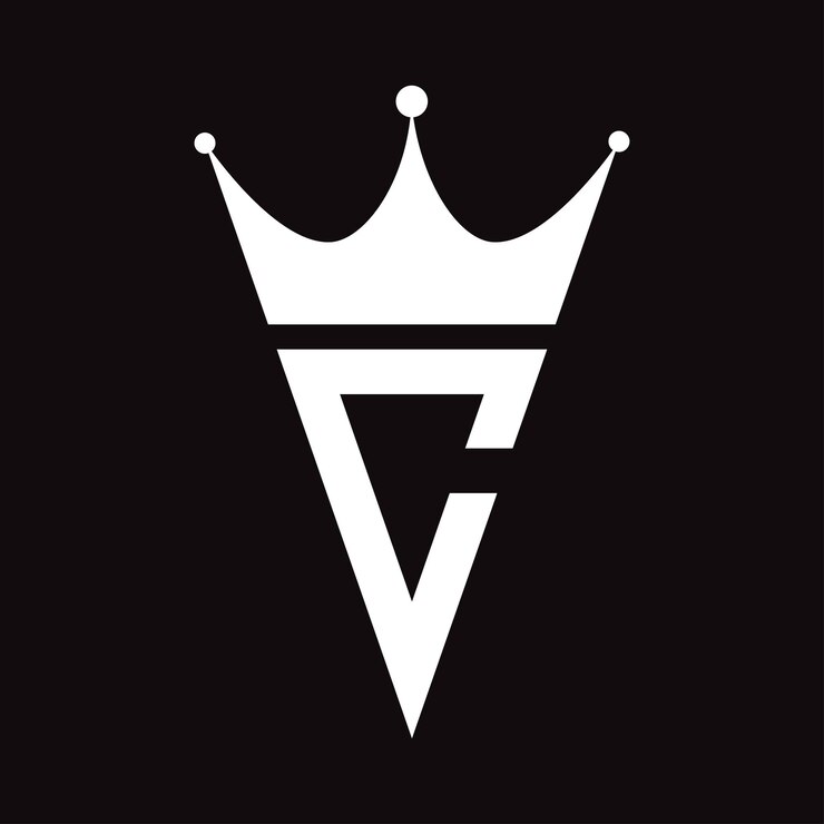 Vector plantilla de diseño del logotipo de la letra c de vector crown
