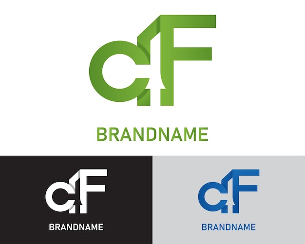 plantilla de diseño del logotipo de la letra cf