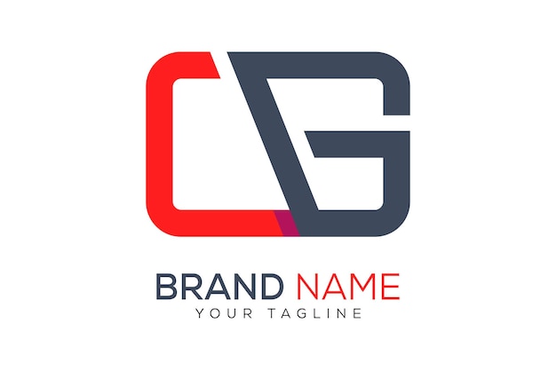 plantilla de diseño del logotipo de la letra cg