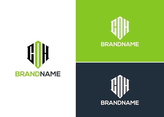 Plantilla de diseño de logotipo de letra COH corporativa única y moderna