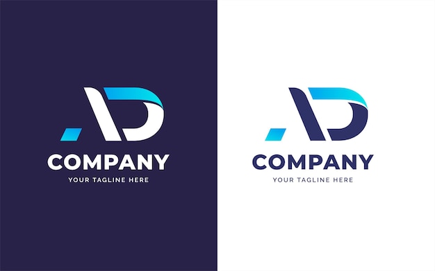 Plantilla de diseño de logotipo de letra A y D creativa