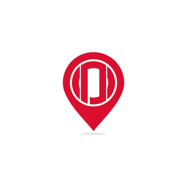 plantilla de diseño del logotipo de la letra D con forma de punta de alfiler