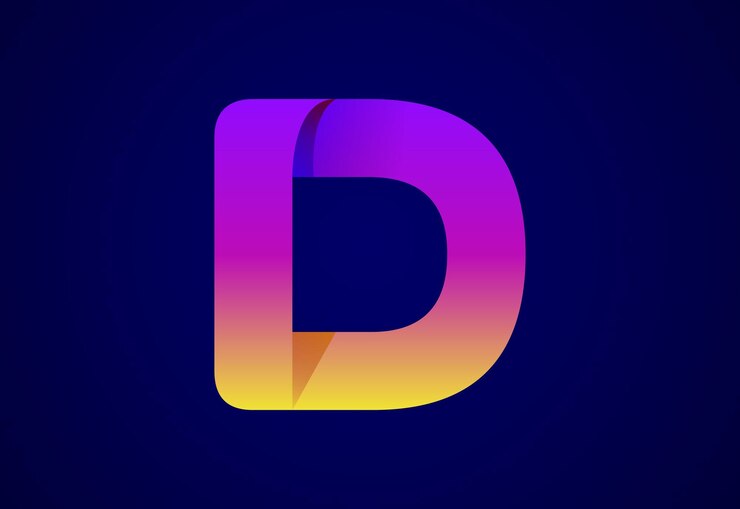 Vector plantilla de diseño de logotipo de letra d de origami abstracto icono de aplicación de estilo plano ilustración vectorial
