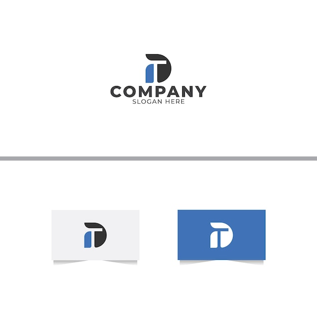 plantilla de diseño de logotipo de letra d y t
