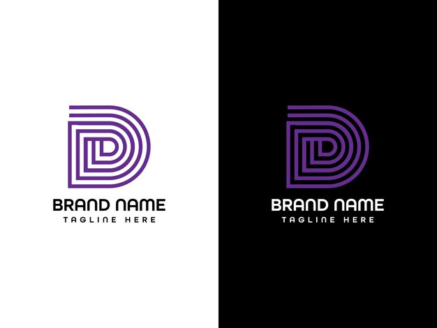 Plantilla de diseño de logotipo de letra D