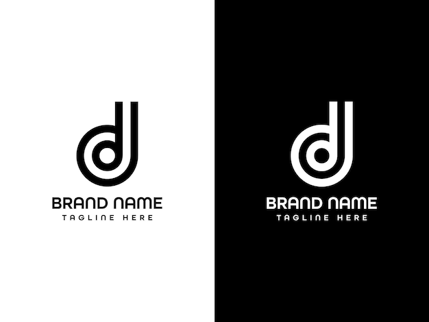Plantilla de diseño de logotipo de letra D