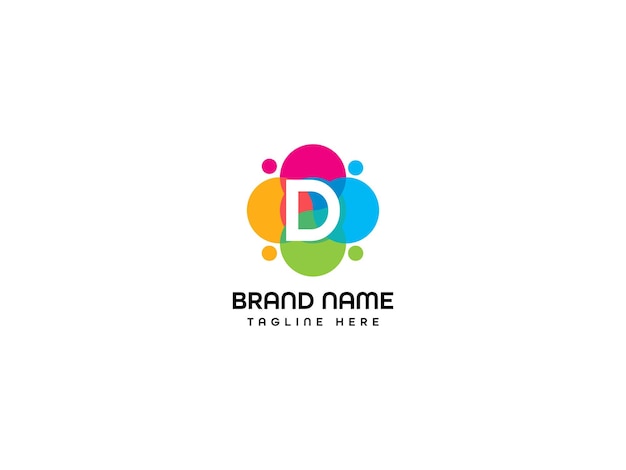 Plantilla de diseño de logotipo de letra D