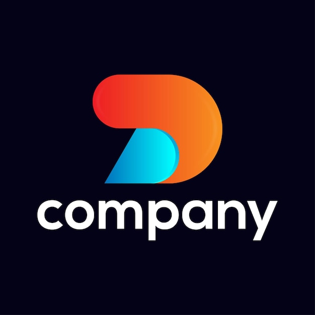 Plantilla de diseño de logotipo letra d