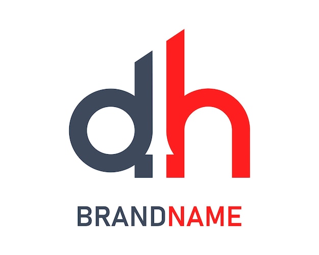 plantilla de diseño del logotipo de la letra dh