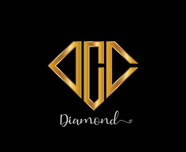 plantilla de diseño del logotipo de la letra diamante de DCC