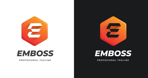 Plantilla de diseño de logotipo letra E con estilo de forma cuadrada