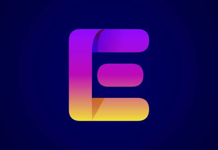 Vector plantilla de diseño de logotipo de letra e de origami abstracto icono de aplicación de estilo plano ilustración vectorial
