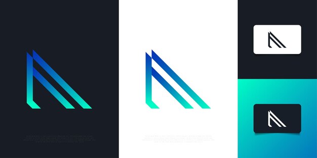 Plantilla de diseño de logotipo de letra F moderna y abstracta en degradado azul y verde. Símbolo gráfico del alfabeto para la identidad empresarial corporativa