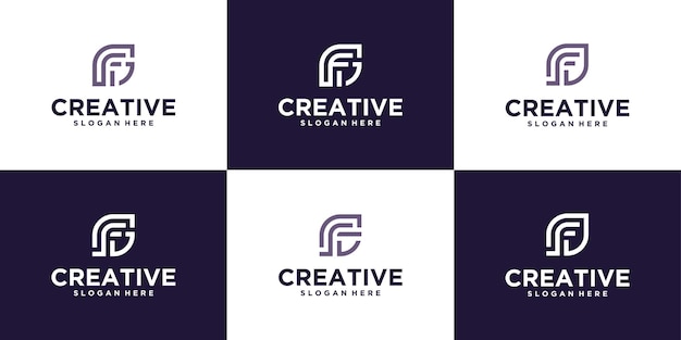 Plantilla de diseño de logotipo de letra F de tecnología F letra logotipo icono elementos de plantilla de diseño logotipo icono vect