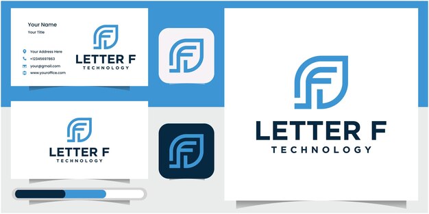 Plantilla de diseño de logotipo de letra f de tecnología f letra logotipo icono elementos de plantilla de diseño logotipo icono vect