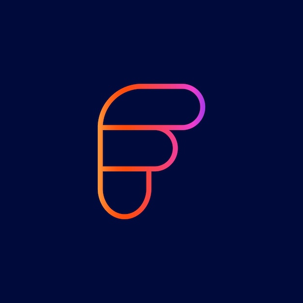 Plantilla de diseño de logotipo de letra F