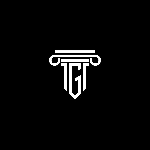plantilla de diseño del logotipo de la letra G con forma de logotipo de columna