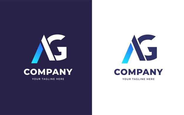 Plantilla de diseño de logotipo de letra a y g