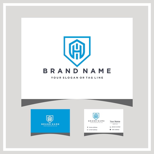 Plantilla de diseño de logotipo de letra h inicial de monograma moderno