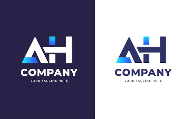 Plantilla de diseño de logotipo de letra a y h