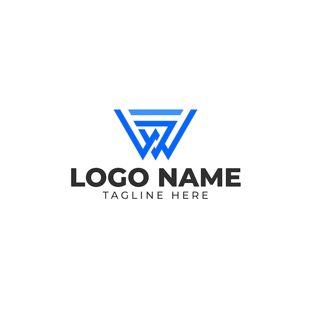 plantilla de diseño del logotipo de la letra HSW