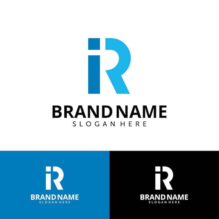 Vector plantilla de diseño de logotipo letra i y r