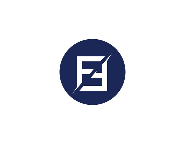 plantilla de diseño del logotipo de la letra inicial azul simple FF