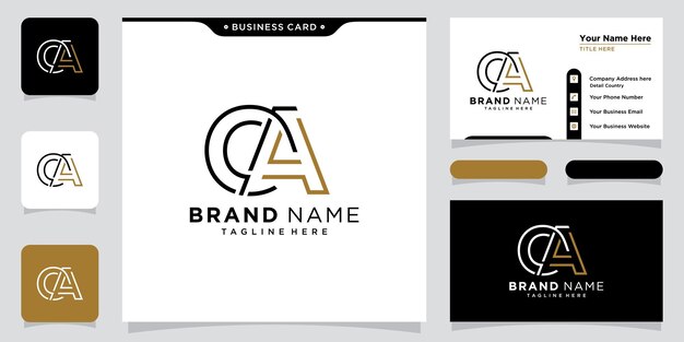 Plantilla de diseño de logotipo de letra inicial CA