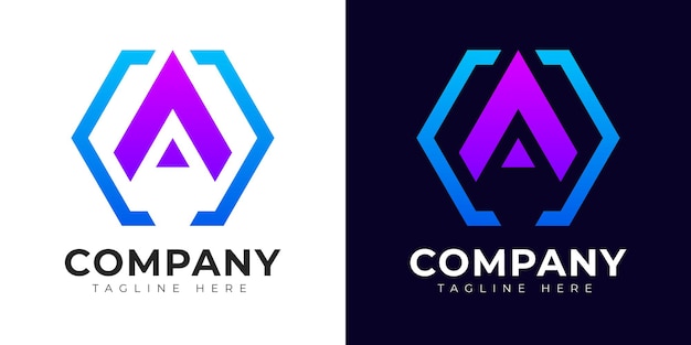 Plantilla de diseño de logotipo de letra inicial de estilo degradado moderno