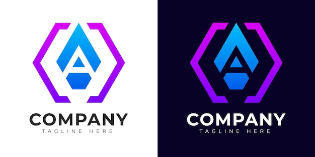 Plantilla de diseño de logotipo de letra inicial de estilo degradado moderno