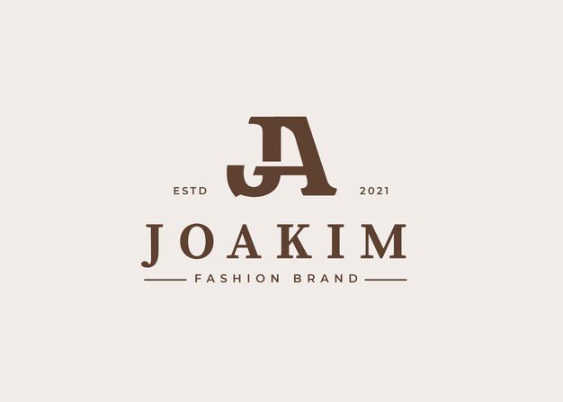 Plantilla de diseño de logotipo de letra inicial ja, ilustraciones vectoriales