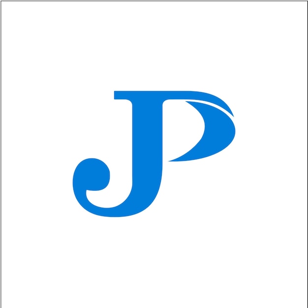 Plantilla de diseño de logotipo de letra inicial JP