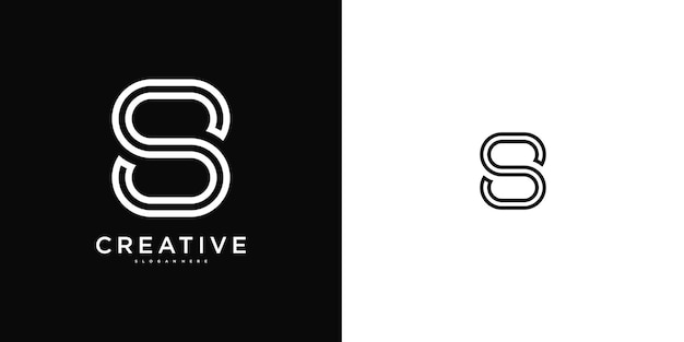 plantilla de diseño de logotipo de la letra inicial mínima S Premium Vector