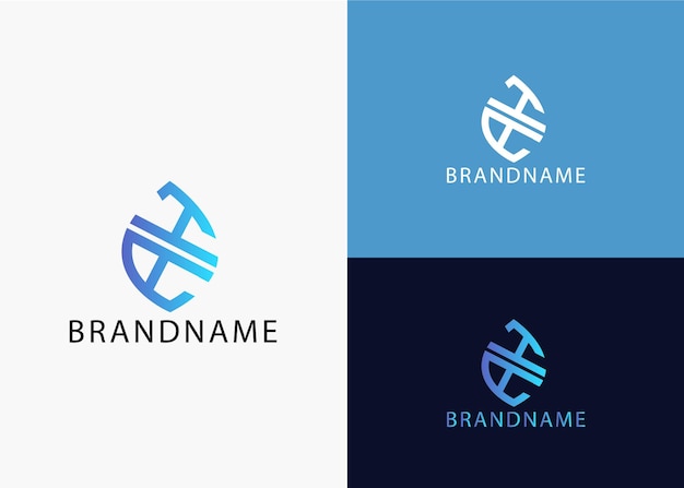 Plantilla de diseño de logotipo de letra inicial de monograma moderno AH