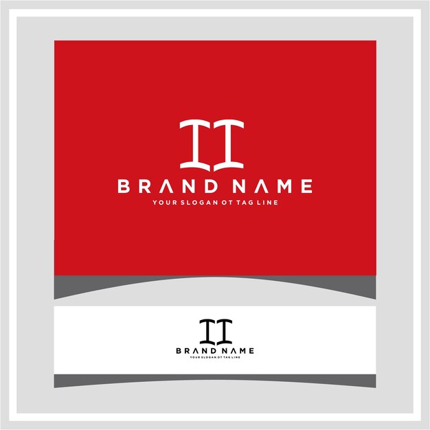 Plantilla de diseño de logotipo de letra inicial de monograma moderno ii