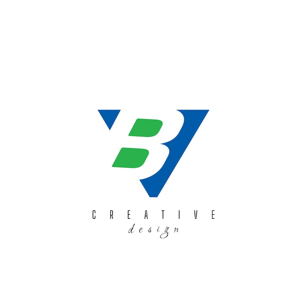 plantilla de diseño del logotipo de la letra inicial VB o BV