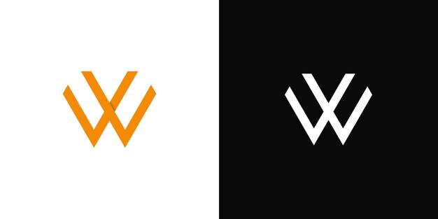 La plantilla de diseño del logotipo de la letra inicial W de Abstrack Premium Vector