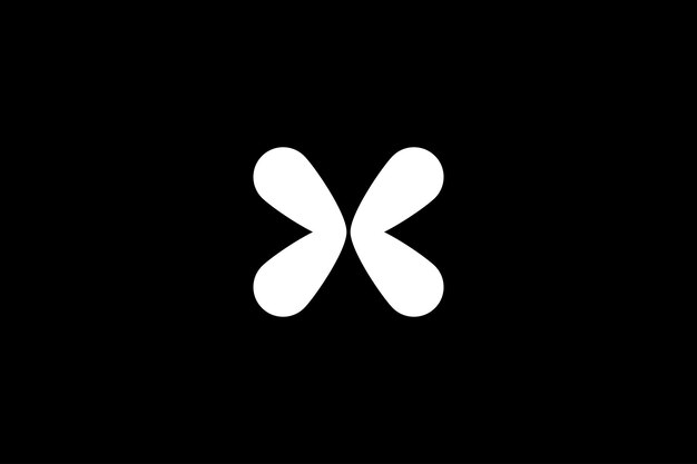 Plantilla de diseño de logotipo de letra inicial X creativa y minimalista sobre fondo negro