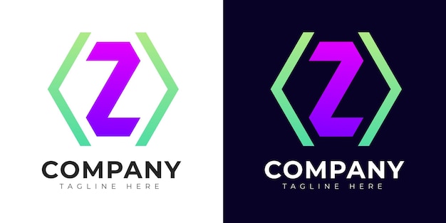 Plantilla de diseño de logotipo de letra inicial z de estilo degradado moderno