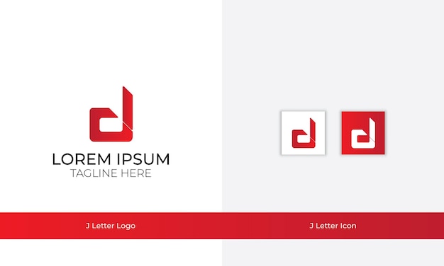 Plantilla de diseño de logotipo de letra J con color degradado