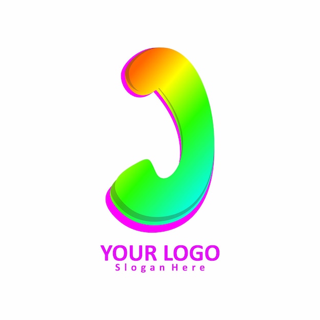 Vector plantilla de diseño de logotipo de letra j de degradado vectorial