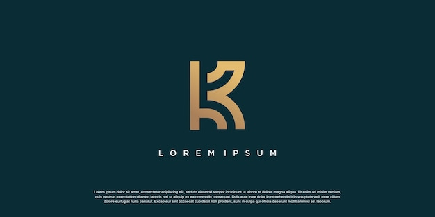 Plantilla de diseño de logotipo de letra K con simple y único