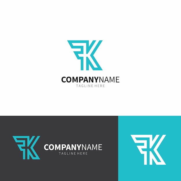 Plantilla de diseño del logotipo de la letra K