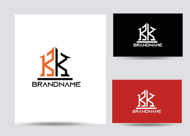plantilla de diseño de logotipo de letra kk corporativa única y moderna