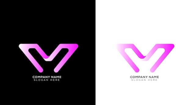 Plantilla de diseño de logotipo de letra m degradado creativo