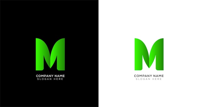 Plantilla de diseño de logotipo de letra m degradado creativo